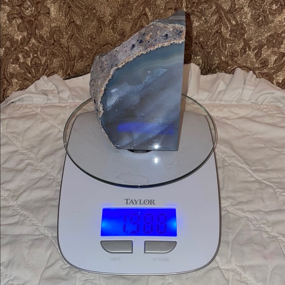 Vintage Blue & Gray Geode Slice agate. - Picture 6 of 6